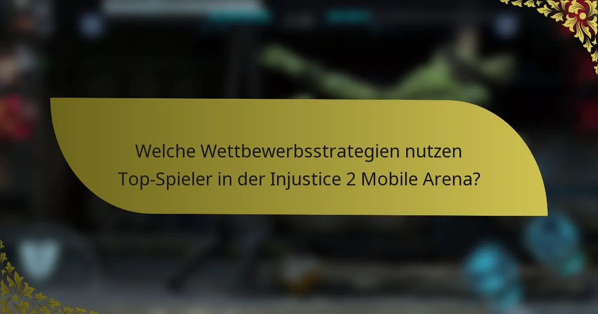 Welche Wettbewerbsstrategien nutzen Top-Spieler in der Injustice 2 Mobile Arena?