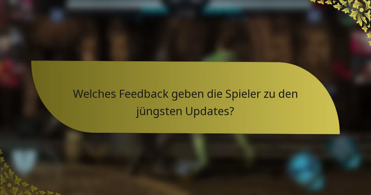 Welches Feedback geben die Spieler zu den jüngsten Updates?